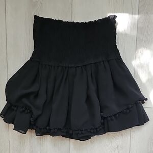 Misa Los Angeles Black Bubble Mini Skirt